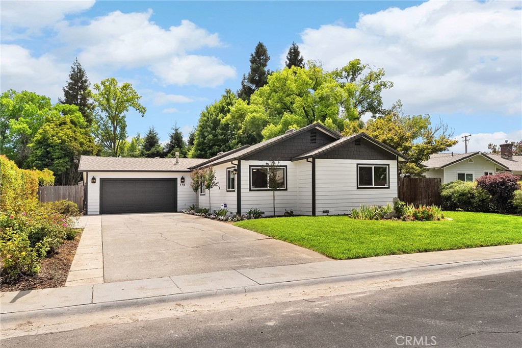 Spacious and move-in ready, this 4-bedroom, 2-bath home offers 2,158 sq ft of living space plus a 204 sq ft office on a 0.24-acre lot. Built in 1958 and recently updated, it features new interior and exterior paint, updated lighting throughout, and a remodeled kitchen with new microwave, oven, range, and dishwasher to complement the quartz countertops, and a pantry that Martha Stewart would envy. The open living and dining areas are anchored by a gas fireplace, creating a warm and inviting atmosphere. The additional office provides flexibility for remote work, hobbies, or a playroom. The primary suite is generously sized, and three additional bedrooms offer space for family or guests.
The well-landscaped backyard includes a 150 sq ft storage structure - perfect for tools, equipment, or seasonal items. A two-car garage adds convenience and more storage options. With its combination of space, upgrades, and functionality, 775 Portal is ready for its next owner to enjoy.