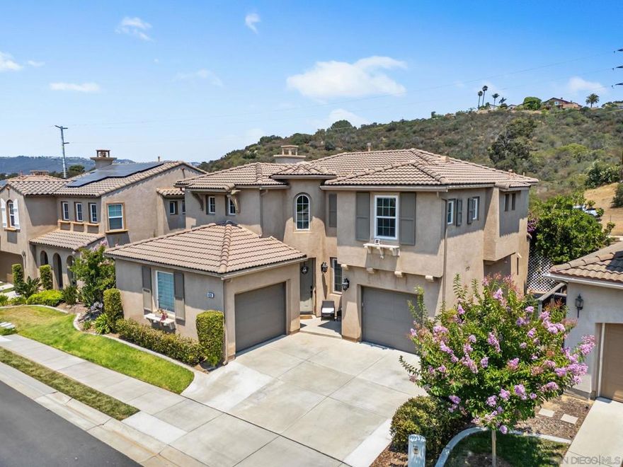 Rare opportunity to own a 4 bedroom, 3 bath dream home in the highly sought-after gated community of Belleza in San Marcos. This bright and airy residence features a spacious open floor plan filled with natural light and thoughtful upgrades throughout. A full bedroom and bath on the main level make it ideal for guests or multigenerational living.  Upstairs, the expansive primary suite provides a peaceful retreat, complete with a versatile loft—perfect for a home office, playroom, or additional lounge area. The home also offers dual garages, providing plenty of parking and extra storage. This SMART home is equipped with a new tankless water heater, a high-end energy-efficient HVAC system, and a Tesla charger, offering modern convenience, comfort, and sustainability.  Step outside to a private outdoor space, perfect for entertaining or relaxing, and enjoy access to Belleza’s private community park. Conveniently located near top-rated schools, Cal State San Marcos, the Coaster station, and just minutes to shopping, dining, Starbucks, and Highway 78—this home blends comfort, location, and lifestyle in one incredible package. Don’t miss this one!