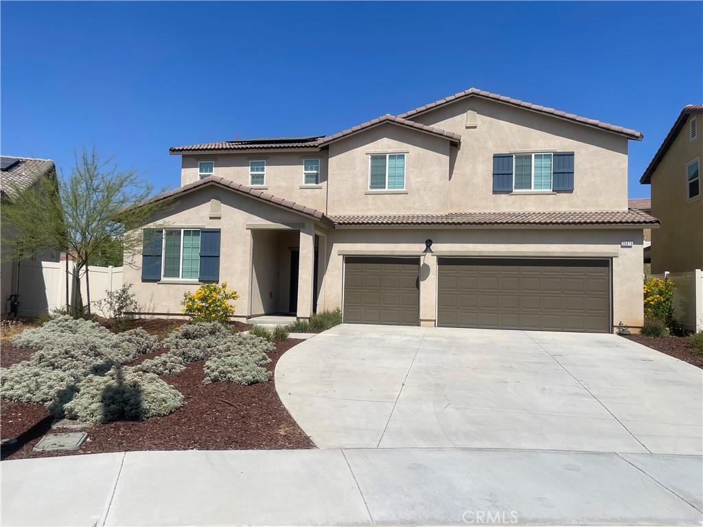 Live like new without the wait or builder dead;omes. Listing is a like-new 5 bed, 3 bath home in the desirable gated Olivewood community! Built in 2022, this spacious 3,266 sq ft home sits on a quiet 11,300+ cul-de-sac with great curb appeal, a 3-car garage, and extended driveway. Enjoy new installed water softener, 33 solar panels for low electric bills and a 240V plug ready for EV charging. Inside, you'll find high ceilings, upgraded flooring, a chef’s kitchen with quartz counters, stainless appliances, and walk-in pantry. Downstairs is freshly painted and includes 1 bed/bath, ideal for guests. Upstairs offers a large loft, generous bedrooms, and a luxe primary suite. The open-concept design includes a full bedroom and bath on the main floor, perfect for guests or multigenerational living. Upstairs features a spacious loft, ideal for a home office, media room, or play area. Ceiling fans in every room and extremely spacious bedrooms are an added bonus. Downstairs just painted.
The huge backyard is ready for your dream pool or outdoor kitchen. Skip the new-build wait, upgrades, and extra taxes—this move-in ready home has it all! Resort-style amenities include pool, clubhouse, gym, and more. Close to schools, shopping, and freeways. Motivated seller.
