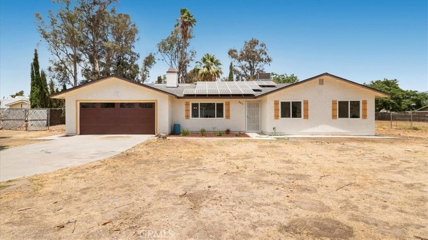 Stunning Remodeled Ranch Home on 1.66 Acres with Mountain Views & Equestrian Facilities Welcome to your dream ranch retreat! Nestled on 1.66 acres of flat, usable land, this beautifully fully remodeled ranch-style home offers modern comfort, timeless charm, and breathtaking views of the San Jacinto Mountains. Step inside to experience ceramic tile flooring throughout, fresh interior and exterior paint, and a new HVAC system with all-new ductwork for year-round comfort. The paid-off solar system and brand-new roof add long-term value and efficiency, while new insulation throughout ensures energy-conscious living. The heart of the home is the newly remodeled kitchen, designed with a modern ranch-style touch—perfect for entertaining and everyday living. The remodeled bathrooms are tastefully appointed, and the primary suite serves as a serene sanctuary with large windows that overlook the open land and equestrian grounds. Enjoy cozy nights by the wood-burning fireplace, and appreciate the convenience of two oversized garage doors with insulated panels—ideal for trucks, trailers, or workshop space. Outside, this ranch is ready for your horses and hobbies. Featuring a 5-stall horse MD barn, tack room, and a dedicated horse training ring, it’s a perfect setup for equestrian enthusiasts or anyone looking to enjoy wide-open country living. With flat terrain and expansive views, there are unlimited possibilities—build an ADU, expand your horse facilities, plant an orchard, or create the retreat of your dreams. This rare gem combines the tranquility of rural life with high-end modern upgrades—all with panoramic views of the San Jacinto Mountains. Don’t miss the opportunity to own this one-of-a-kind property!