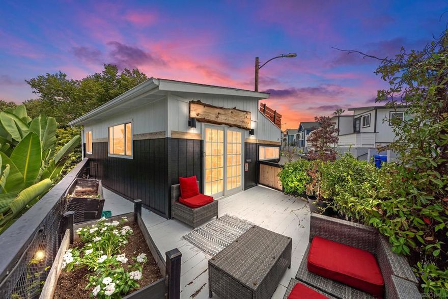 Beach Bungalow in Leucadia  Steps from Beacons Beach, this vintage-meets-modern studio is the ultimate laid-back Encinitas vibe. Updated with a fresh kitchen, cozy living space, and surrounded by tropical landscaping—all tucked into one of the most coveted beachside spots.  From your door, stroll to surf shops, coffee, wine bars, breweries, and the Leucadia Farmers Market. Perfect as a weekend surf shack, a full-time escape, or an easy investment. Land Lease -No property tax. No HOA. Just $2,357/mo space rent. Beach life doesn’t get more real than this.