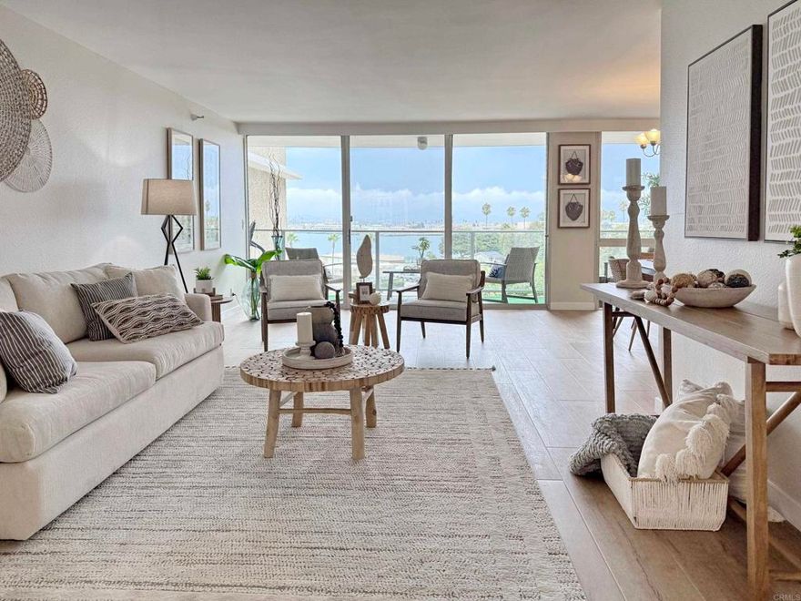 PRICE IMPROVEMENT! One of the lowest-priced units in The Shores—exceptional value and opportunity! This updated unit features two full bathrooms, a new air conditioner, and beautiful bay views. A true blank canvas—ready for your personal touch.   Enjoy resort-style amenities, including a state-of-the-art gym, pool, jacuzzi, 7 tennis courts, 2 pickleball courts, and more. All within walking distance to the iconic Hotel Del Coronado and first-class dining.  Don’t miss out—schedule your private showing today!