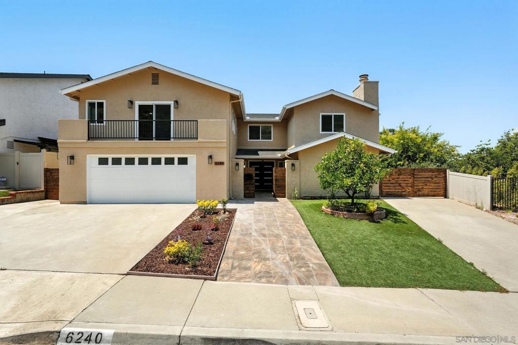 Huge price improvement! Welcome to 6240 Bernadette Lane in Del Cerro—a fully remodeled, custom-built 5-bedroom, 5-bath home with stunning views of San Diego! This expansive property features a private courtyard entry with double front doors. Four large bedrooms upstairs, each with their own updated en suite bathroom, offering exceptional comfort and privacy. The gourmet kitchen is outfitted with upgraded stainless steel appliances, marble countertops, custom white oak cabinetry and marble stone backsplash. Enjoy seamless indoor-outdoor living with luxurious bi-fold doors that open to your private backyard fitted with an underground pool and brand new landscaping with low maintenance turf. Rare RV parking included with no direct neighbors on the north side of the property. Don't miss this rare opportunity to own a turn-key luxury home in one of San Diego’s most desirable neighborhoods. An absolute must see!