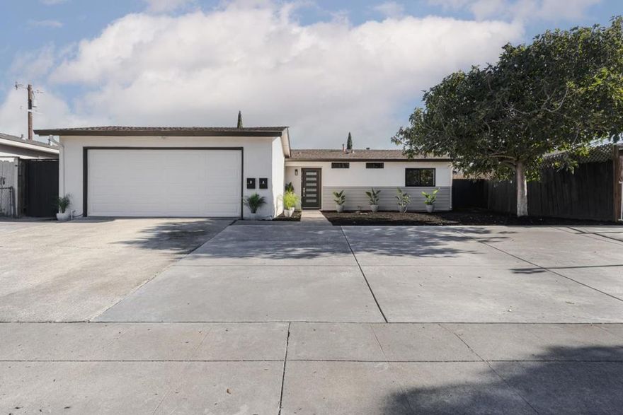 After 60 years with one loving owner, this home has been completely transformed inside and out. Every surface, finish, and detail has been redone with care to bring this East San Jose classic into the modern era. Step inside to find brand new LVP flooring throughout, fresh interior and exterior paint, and a fully remodeled kitchen featuring quartz counters, stainless steel appliances, and clean white shaker cabinets. Both bathrooms, including the private ensuite in the primary, have been beautifully renovated from top to bottom. The capital upgrades continue with newer plumbing for both supply and waste lines, a newer roof, upgraded double pane windows, and fully owned solar panels that keep everything running efficiently and cost effectively. The garage is a separate 400 square foot one bedroom ADU thats equally renovated and spotless, offering flexibility for multigenerational living, guests, or rental income to help offset the mortgage or other expenses. The driveway has also been expanded to accommodate at least five cars, making this property as practical as it is beautiful. This is more than a remodel. Its a revival of a longtime family home, ready for its next chapter.