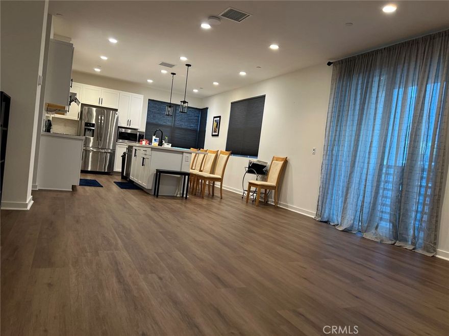 Beautiful 4 bedrooms 3.5 bath home in gated community NUVO Parkside of Ontario. Built in 2022, the home has lots of modern designs. 1st floor has one bedroom and one bath that has a separate guest door on the side of the house. 2nd floor is a bright open space where you can enjoy cooking and sweet time with families. Also a half bath on the second floor. 3rd floor has the master bedroom, master bath, and two extra bedrooms with a shared full bath! The home is a detached condo and the community offers tons of amenities, pool, spa, gym, BBQ, dog park, etc. Such a fun place for you and your family! Owner will pay for the HOA($300+) and solar paid off !!  Tenant can save energy.