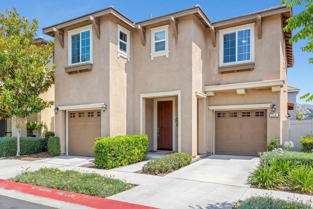 Modern and efficient living in the desirable Brindle Pointe neighborhood at Horse Creek Ridge. This upgraded 3 bed 2.5 bath home features solar, central A/C, EV hookup, and beautiful tile flooring throughout the main level. The open floor plan includes a well-equipped kitchen, upstairs laundry, and a spacious primary suite with a soaking tub, walk-in shower, and walk-in closet. Enjoy a low-maintenance backyard, HOA-maintained front yard, whole-house fan, and security system. Just one home away from the community pool and walking distance to multiple parks and trails. The resort-style community offers pools, clubhouse, BBQ areas, playgrounds, and scenic walking paths, all designed to complement the Southern California indoor-outdoor lifestyle. Conveniently located minutes from downtown Fallbrook, local wineries, hiking, and Camp Pendleton. Brindle Pointe at Horse Creek Ridge combines comfort, efficiency, and lifestyle in one incredible package.