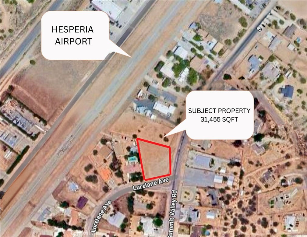 Vacant Corner Lot for Sale!
Flat, buildable 31,455 sq. ft. corner lot located near Hesperia Airport. Excellent access and visibility with utilities appearing to be at the site (buyer to verify). Great opportunity to build or invest in a growing area of Hesperia!
