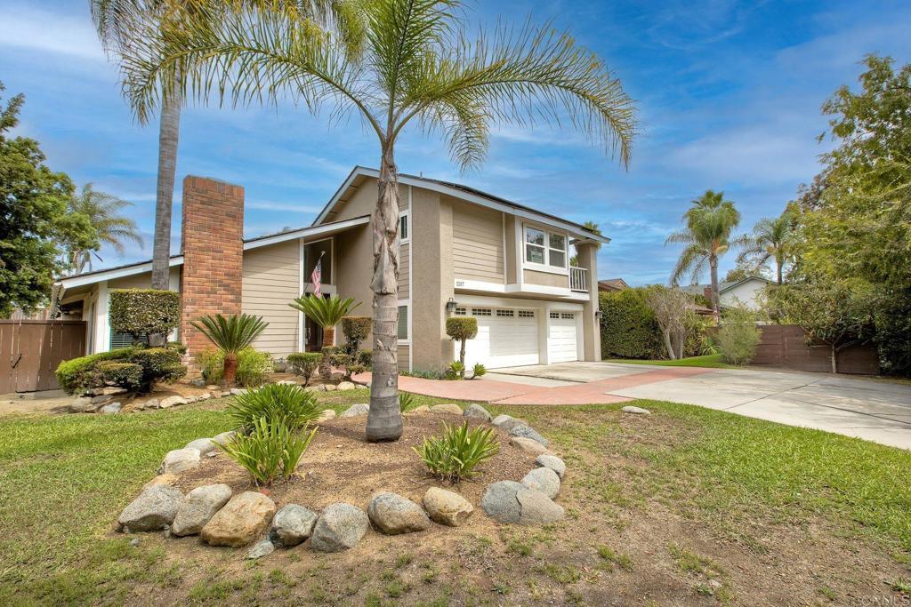Luxurious Equestrian Retreat with Saltwater Pool, Spa, and Solar. Saddle up for this stunning 2,883 sq. ft. home lot over 1/3-acre in the coveted Carriage Hills equestrian community of Vista (zoned for horses), south of the 78 Fwy. Nestled on a charming cul-de-sac, this rare gem offers 4 bedrooms and 3 full bathrooms (1bed/1bath downstairs), 3-car garage and large driveway fit for multiple vehicles. Step inside to soaring vaulted ceilings in the formal dining and living room, warmed by one of two fireplaces. Rich dark wood floors guide you to the family room, showcasing a backyard with a picturesque view of the Pool oasis. The kitchen features white shaker cabinets, caramel travertine counters, and stainless steel appliances. Upstairs, the expansive primary suite impresses with vaulted ceilings, large sitting area, and covered outdoor deck. The ensuite bathroom boasts dual sinks, pedestal bathtub, tiled shower, walk-in closet and secondary closet. The other two upper bedrooms are flanked by a third bath with dual sinks. Outside, unwind in the custom saltwater Pool and Spa, surrounded by a sprawling flat yard ideal for entertaining. Relax under the pergola, bask by mature trees offering serene privacy, or follow the back path to a perfect spot for a casita, ADU, or volleyball court. This tranquil sanctuary feels like an escape from the city while just minutes from freeways, shops, restaurants, public transit, and the vibrant cities of Carlsbad, Oceanside, San Marcos or a short 15 minute drive to the beach. Carriage Hills offers a unique equestrian lifestyle with a community horse arena, riding/walking trails, a playground, dog park, and picnic areas - all for a low HOA fee. Vista’s ideal Mediterranean climate (averages 67–83°F) for year-round comfort. Explore this equestrian paradise today!