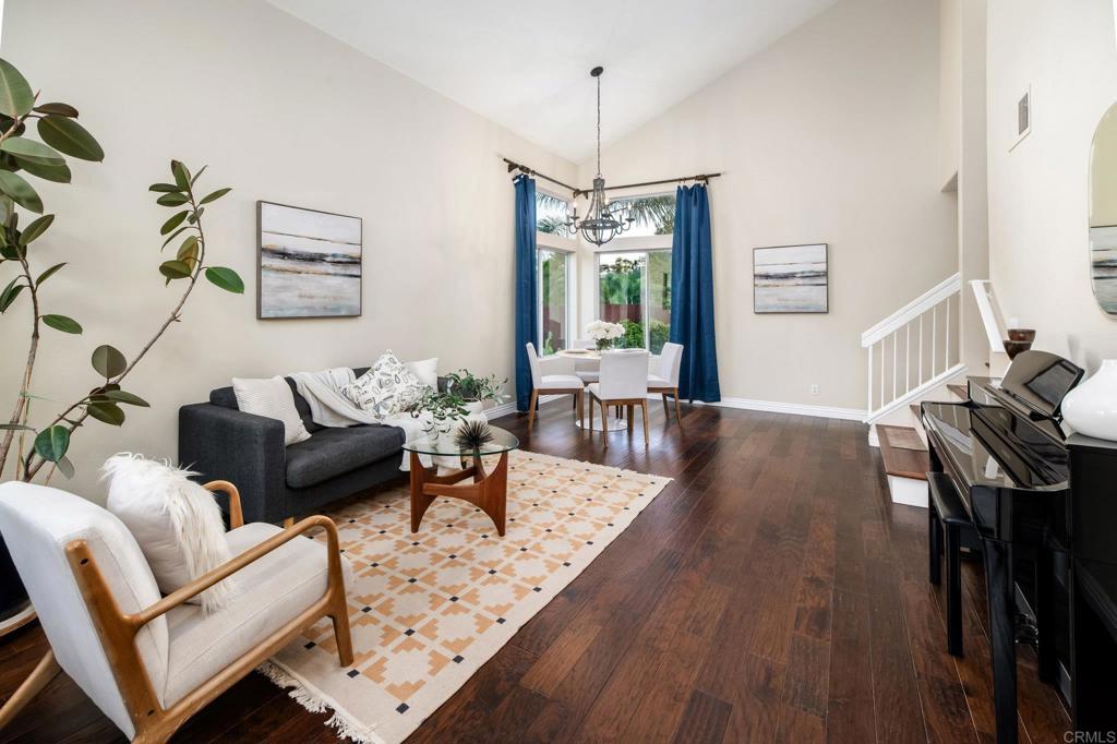 Welcome to 3362 Edgeview St, a charming single-family home nestled in the serene community of San Marcos, CA., just minutes from Bressi Ranch and beach cities. This delightful residence offers the perfect blend of comfort and modern living across 1,510 square feet of thoughtfully designed space. As you step inside, you'll be greeted by an abundance of natural light and high ceilings in the entry living space. The first floor features a great layout with multiple options for living and dining, as well as a half bathroom and laundry room. The heart of the home is the well-appointed kitchen and secondary living space, with plenty of counter and cabinet space overlooking the beautiful backyard. The private and low-maintenance backyard is a must see! It is fully fenced and backs up to open green space, making it the perfect peaceful retreat. The sounds of birds and ocean breezes greet you among the abundant lemon tree and garden boxes, where you can grow whatever your heart desires. The upstairs features three bedrooms, including a spacious primary bedroom with an ensuite bathroom and private deck. The two other bedrooms are generously sized and share a full bathroom located in the hallway. This home is centrally located on the edge of Carlsbad and south Vista, providing a perfect location to escape the coastal clouds while still enjoying ocean breezes and a comfortable climate. Conveniently located close to everything while maintaining a peaceful atmosphere, the neighborhood also features a basketball court and a playground, making it a great asset for families. Don't miss the opportunity to make this beautiful San Marcos residence your new home. Experience the perfect blend of style, comfort, and convenience at 3362 Edgeview St. Schedule a viewing today and discover all that this wonderful home has to offer!