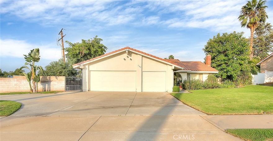 Move in ready 3 bedroom 2 bath home on huge 15300 sq,ft, lot. Great potential for RV parking on this large lot. The home is 1575 sq. ft and is nicely appointed with upgraded kitchen, central air and heat and indoor laundry. Three car garage with one of the spaces converted for extra storage area, could be used as a fourth bedroom for that independent teenager.