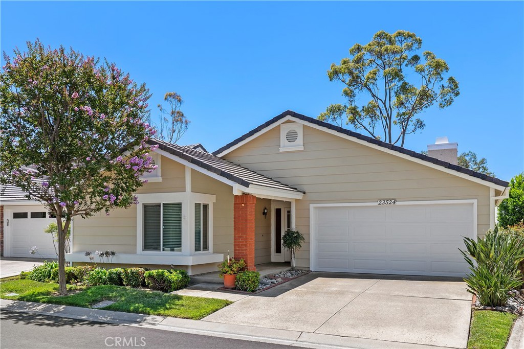 JUST LISTED IN THE GATE-GUARDED COMMUNITY OF CASTA DEL SOL! This quiet inside-tract location Casa Violeta model home offers wonderful PANORAMIC VIEWS and a spacious single-level floorpan. Featuring 2 bedrooms, 2 bathrooms and just under 1,300 sqft of interior living space, this property has been updated with dual-pane windows & sliders throughout, brand new carpeting and an all-new roof installed in just the last couple of years. The kitchen area includes granite countertops & backsplash, stainless steel appliances and a convenient breakfast nook. There is also a dedicated dining room with lots of natural light and a living room with vaulted ceiling and cozy gas/wood burning fireplace. The master bedroom sits at the front of the home featuring a full wall of closets, cathedral ceiling and en-suite full bathroom. The second bedroom offers direct access to the side patio area and sits next to the second bathroom, featuring a step-in shower. Out back you will find a covered back patio with Alumawood patio cover and panoramic views over a lush greenbelt. Also includes a gated side yard that can be paved for use as a second patio, added rain gutters, and a large 2-car direct-access garage with roll-up garage door. No Mello Roos, a low 1.09% tax rate and Lake Mission Viejo membership makes this a great place to call home!