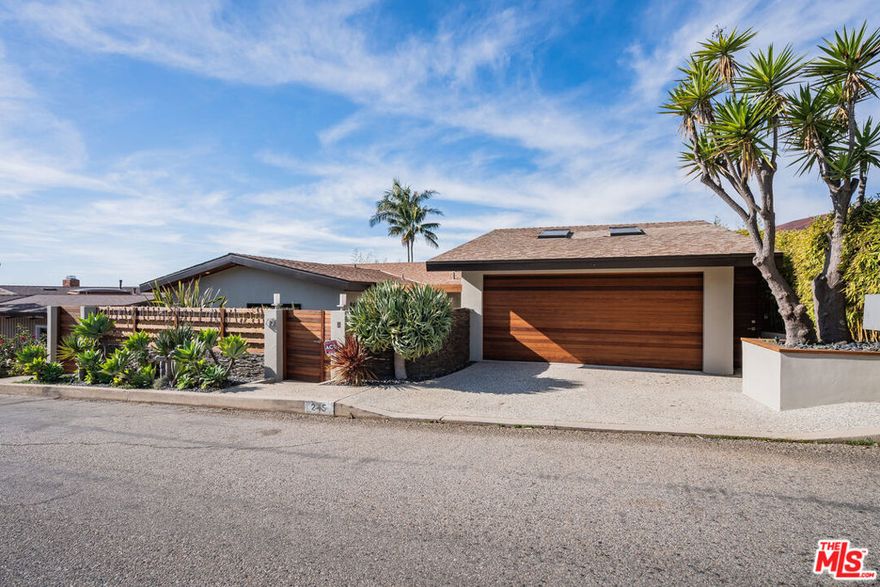 Breathtaking 180-degree ocean, white water, beach, coastline, and mountain views from most of house and the expansive deck. Welcome to this stunning 3-bedroom, 3-bathroom home nestled in one of the most desirable neighborhoods in southern California. This thoughtfully designed residence offers 2,565 sq ft of bright, airy living space, combining timeless coastal charm with modern sophistication. As you enter, you're welcomed immediately by stunning ocean and mountain views, as well as a sun-drenched open floor plan with expansive windows and seamless indoor-outdoor flow. Three sets of stacking sliding doors open up to your very private patio oasis ideal for al fresco dining, unwinding in the hot tub, lounging by the fire pit, or simply soaking in the sweeping mountain-to-ocean panoramic views and stunning sunsets that make this property truly exceptional.  The spacious living room features a high ceilings and huge windows capturing the magical views, while the adjacent dining area provides an elegant space for entertaining or casual family meals. The cozy family room offers a gas or wood-burning fireplace and 80" television set within beautiful cabinetry. The chef's kitchen is the heart of the home, complete with high-end stainless-steel appliances, custom cabinetry, and a large center island perfect for gathering.   Each of the three bedrooms is generously sized, including a luxurious primary suite with a spa-inspired, ensuite bath and walk-in closet.  Enjoy the ultimate coastal lifestyle with everything just steps from your door: scenic hiking trails, the Lake Shrine, the Getty Villa, Gladstones, Mastro's, Equinox, Starbucks, and Vons.  Easy walk to the beach across the bridge, and enjoy the outdoor shower upon your return. Go one mile up the coast, and you are in beautiful Malibu, or head south, and within minutes, you have everything Santa Monica has to offer. Experience peace of mind, unmatched views, and the best of coastal living. The "Castellammare" neighborhood is named after Italy's Amalfi Coast due to its striking resemblance.