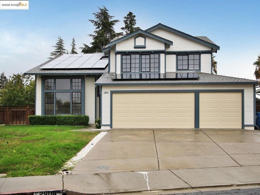 ? Warm & Welcoming 5-Bedroom Home with Solar! ?    Step into this beautifully renovated 5 bedroom, 3 bathroom home that’s ready for you to move right in! Freshly updated with new paint, flooring, carpet, fixtures, new garage doors, and exterior paint, every detail has been thoughtfully finished to give the home a bright, modern feel.    The open and inviting layout is perfect for family gatherings or entertaining, while the well-kept lawn adds a warm touch the moment you arrive. Plus, enjoy the added benefit of solar panels, helping you save on energy while living more sustainably.    Located in a beautiful community featuring a resort-style pool and clubhouse, you’ll also be just steps away from a scenic park with tennis courts, basketball courts, sand volleyball, kids’ play structures, and a crossfit-style fitness course — perfect for an active lifestyle.    Conveniently close to schools, shopping centers, freeway access, and BART, this home offers the perfect balance of comfort, convenience, and community living.    This home is truly a place where lasting memories can be made.