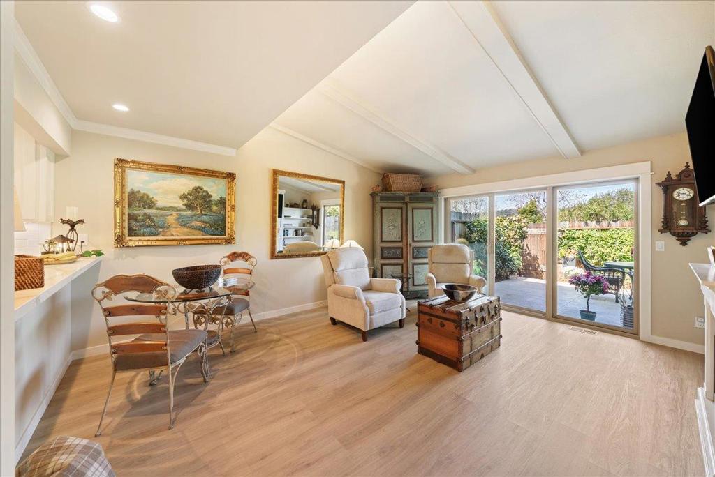 Charming Remodeled Condo in the Heart of Carmel Move-In Ready! This beautifully updated 2-bedroom, 2-bathroom condo in the serene 55+ community of Hacienda Carmel offers a perfect blend of modern amenities and coastal living. With a host of recent upgrades, its truly turnkey and ready for you to call home. Highlights Include: New Dual-Pane Windows and Sliding Door with stylish plantation shutters for privacy and natural light. Elegant Luxury Vinyl Plank Flooring in kitchen and living room and carpet in both bedrooms . Fully Renovated Kitchen featuring top-of-the-line appliances, including a Fotile In-Sink Dishwasher and a Wine Fridge, complemented by chic White Shaker Cabinets.Vaulted Ceilings in the living room that enhance the spacious, airy feel and an electric insert fireplace for the cool evenings. Two Generously Sized Bedrooms, each with Custom Closets offering ample storage. Two Updated Bathrooms with modern fixtures and finishes. Ceiling Fans in both bedrooms for added comfort, plus Recessed Lighting throughout the space. This condo offers the ideal balance of peace and convenience, with shopping, dining, and the stunning coastline just a short distance away. Community pool, gym, dining room, and clubhouse.