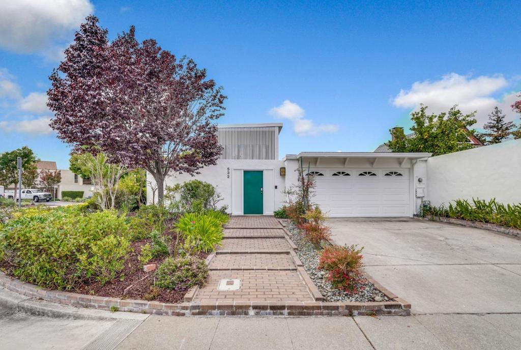 Welcome to 532 Cashmere Ct! This striking & move-in ready Bahl Patio home is tucked away on a quiet cut-de-sac in a highly sought-after Sunnyvale neighborhood! Upon entering the home you are greeted by soaring high ceilings, an abundance of natural light from the floor to ceiling windows, & exposed beam ceilings! Fabulous and open concept floor plan boasts a living & dining combo, upstairs loft/family room, spacious primary suite, as well as an atrium flooded with natural light from the 4 skylights! Beautifully remodeled kitchen features quartz countertops, custom herringbone style backsplash, recently refinished cabinets, gas cooktop, spacious pantry, & recessed lights! Other features include double pane windows, new interior & exterior paint, laminate floors, tastefully updated bathrooms, central forced heat & AC, & more! The private and secured yard is perfect for indoor-outdoor living and has mature plants and trees throughout, automatic irrigation, and a spacious patio for outdoor entertaining! Prime location within walking distance to Nimitz Elementary as well as close proximity to Serra and Ortega Park, Apple HQ, highway 280/85, & many high-tech companies!