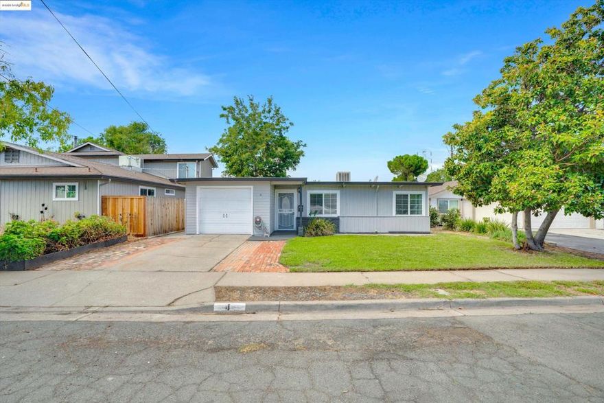 Welcome to 4 Wightman Ct, a charming single-level home tucked away on a quiet Antioch cul-de-sac, offering 3 bedrooms, 1 bathroom, and a blend of comfort and character. Step inside to find sun-filled living spaces highlighted by wood beam ceilings, fresh paint, dual pane windows and an inviting kitchen with quartz countertops and ample storage. The layout is practical yet warm, perfect for first-time buyers, downsizers, or anyone seeking a move-in ready space with room to personalize. Sitting on an expansive 8,000 sq ft lot, the backyard is a blank canvas with potential for a garden, outdoor entertaining, or even future expansion. Conveniently located near schools, shopping, and commuter routes, this home provides a balance of privacy and accessibility with no HOA restrictions. Whether you’re looking to settle in and enjoy its cozy charm or reimagine the possibilities, 4 Wightman Ct is an ideal place to call​​‌​​​​‌​​‌‌​​‌​​​‌‌​​​‌​​‌‌​​​‌​‌​​​‌‌​ home.