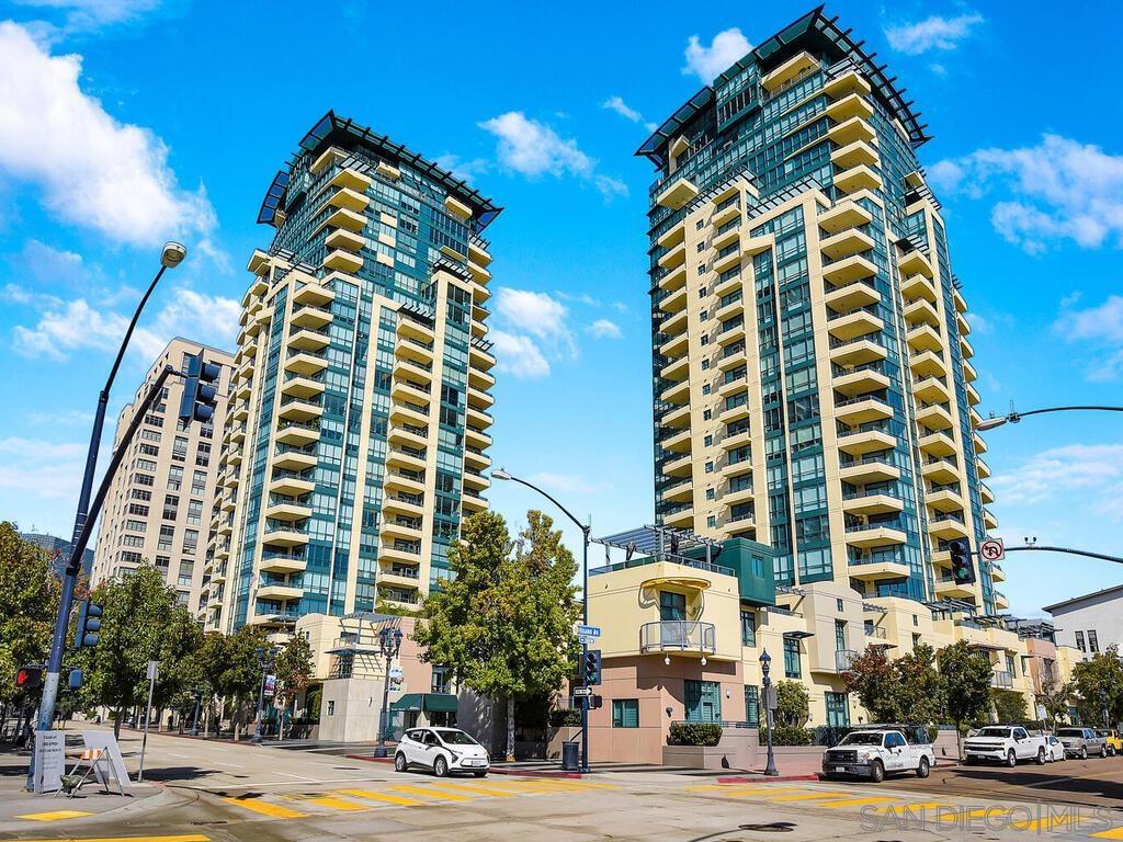 Amazing bay and ocean views are offered by this 9th floor residence at a value price ready to be transformed to your own design in the coveted Horizons building! Ideally situated with southern exposure, spacious and bright floor plan equipped with expansive windows, granite counters, gas fireplace, washer/dryer, balcony, 2 parking spaces, & storage locker. Resort-like amenities include an outdoor pool, hot tub, BBQ's, fitness center, gathering areas & community room bringing life's conveniences home... Bring your design in mind and reimagine the potential this 9th floor residence has to offer with its fabulous views of the bay, ocean and beyond! The building has undergone cosmetic alterations of the common areas to include swanky furnishings, chic lighting, aesthetically pleasing colors and art contributing to the texture of luxury living which also includes resort-like amenities, manicured gardens, & welcoming lobby! Guest parking available on a first come first serve basis. Experience life in downtown's Marina District with proximity and walkability to all that makes living more convenient and hassle-free!