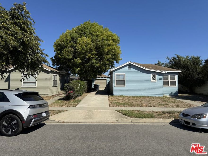224 N F Street is a "two on a lot" often referred to as "twin houses," (not a traditional duplex). Immediately next door is a separately listed property also for sale, 220 N F Street (MLS# 25602599), which is essentially identical in layout and price. Either, or both together offer a remarkable opportunity for owner/users to create a family compound or a developer/investor opportunity. First time on the market in many decades. A few short blocks to Ocean Ave and Old Town Lompoc. Each property offers two, 2-bedroom, 1-bath houses, each in near vintage condition, with original hardwood floors, all with defined, private yards, off street parking and private laundries. All units have been carefully maintained though the years by the same owners. Near new, thermal pane windows, exterior paint and are fully rented, though at well below market prices. There are no long-term leases, each unit is month to month with sixty day notice required. (Note: Photos also show adjoining property at 220 N F St. Each property has a front and back unit.)