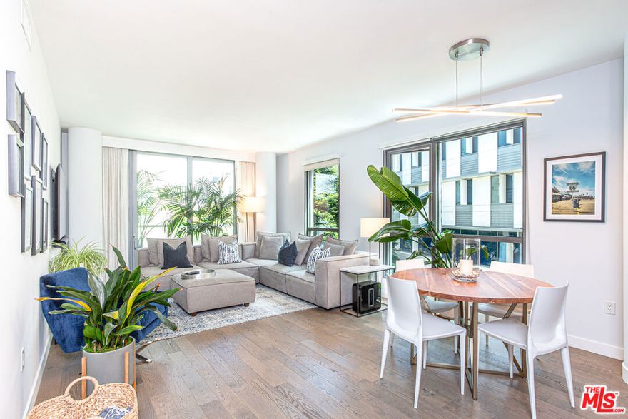 FULLY FURNISHED 2014 CONSTRUCTION. Welcome to The Seychelle, one of Ocean Avenue's newest full-service buildings and the height of luxury living. Located across the street from world famous Santa Monica beach and just moments from Main Street, Santa Monica Place, 3rd St Promenade, and the Pier, the options for outdoor activities, shopping, dining, and sight-seeing are unmatched. Like a 5-star luxury hotel, you are welcomed by a 24-hour concierge on your arrival. Enjoy amenities such as a first-class roof top pool and spa, surrounded by cabanas and epic coastal views. The roof-top deck also includes two outdoor dining/entertaining areas and event suite with full kitchen just ready for your caterer and guests. A fitness club on the 3rd floor with professional-grade weight-lifting and cardio equipment including Peloton, a private yoga/pilates studio and an expansive sun deck overlooking Ocean Ave. Modern steel and concrete construction lends a feeling of safety and security. A gorgeous 2br/2ba condo featuring an open floor plan, contemporary fresh paint & design, high-end finishes, custom closets and a gourmet kitchen outfitted with full Thermador appliance package. Primary suite with a luxe en-suite bath. Spacious second bedroom and full bath, built in Murphy bed. In-unit laundry. 2-car side-by-side assigned parking, ample gated guest parking and an exclusive storage unit. Building offers 24-hour doorman, bike storage, package delivery, and a pet spa! The Seychelle is not just a home, but a destination.