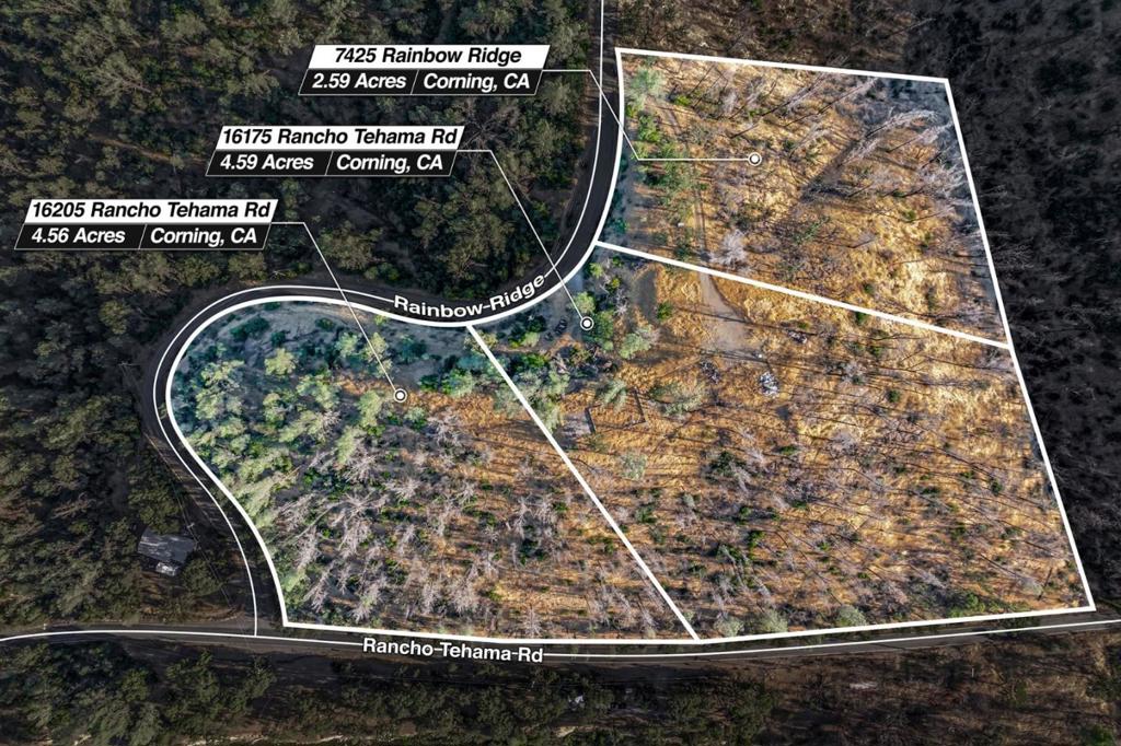Prime Acreage Residential Lot with Endless Potential! This 2.59-acre lot is 1 of 3 side-by-side parcels being offered for a total of 11.74 acres. Located in a desirable community, this spacious property is ready for your dream home! Zoned RE-MH-BZ, it provides the flexibility to build a single-family residence or bring in a manufactured home, offering a wide range of design possibilities. Per HOA guidelines, 1 hoofed animal is allowed per acre, making this property ideal for equestrian enthusiasts or those seeking a small farm setup. The city of Corning is known as the Olive City and is home to the Olive Festival, which has been running for an impressive 77 years. Enjoy a blend of rural living with modern conveniences and yes, there's even a Starbucks nearby! Buyer to confirm acreage and any build requirements. Don't miss this rare opportunity to secure a large parcel in a peaceful setting, with plenty of potential for customization and use.