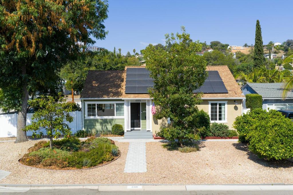 Charming Updated Home with Endless Possibilities. Step into this beautiful residence, where modern updates meet warm, inviting charm. The heart of the home boasts Granite countertops, sleek stainless-steel dishwasher, stovetop and custom cabinets which seamlessly integrate into a welcoming kitchen. The large double pane windows provide extra natural light. Relax in your backyard retreat complete with lush fruit trees – including your very own avocado trees, offering fresh bounty and serene beauty. A detached oversized garage offers a blank canvas for your creativity—ideal for a workshop, art studio, or, with county approval, a full conversion into an Accessory Dwelling Unit (ADU) for extra living space or rental income. A wide side gate leads to dedicated RV parking.