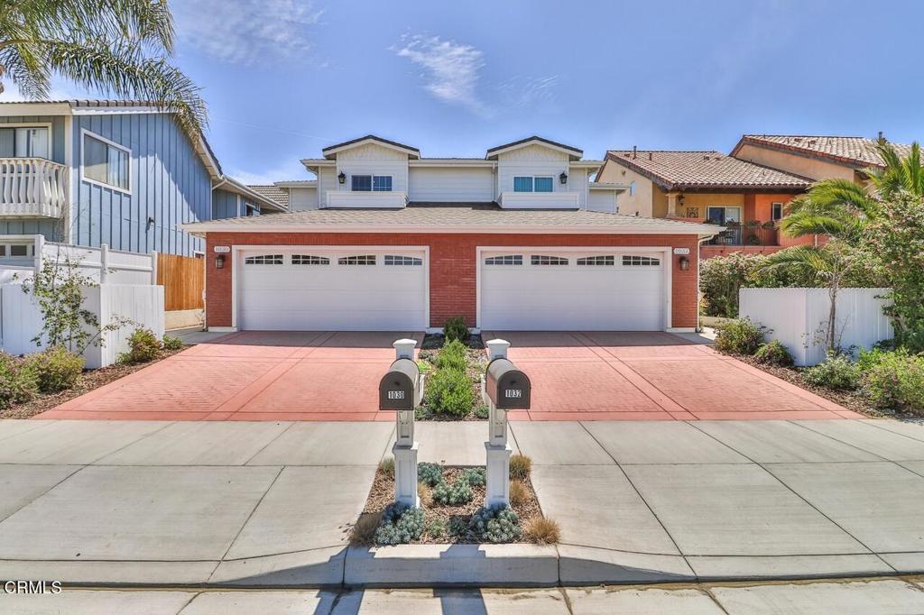Walk to the beach from this 2020 built duplex in the rising Oxnard Dunes area. Newest design with 4bedrooms, 4 full bathrooms, plus an office. The house boasts two primary suites. The spacious baths have dual sinks and shower/tub with rain forest showerhead. Plenty of closets. There is a large family/ TV game room that has room for all to just be together. Upstairs finds the spacious great room that opens tothe chef's style kitchen that shines with shaker style cabinets, stainless appliances, and a deep sided sink. The wide open cooking area and quartz countersface out to the casual eating bar and dining area that can easily seat 8. The second-floor primary bedroom has a view of the canal and farmlands. An extradeep soaking tub, dual sinks and all glass shower create an artful bathing space with a separate toilet room. The custom designed closet holds everything atclose reach. Also features a tankless water heater, and spacious 2-car garage. A small dog is okay.