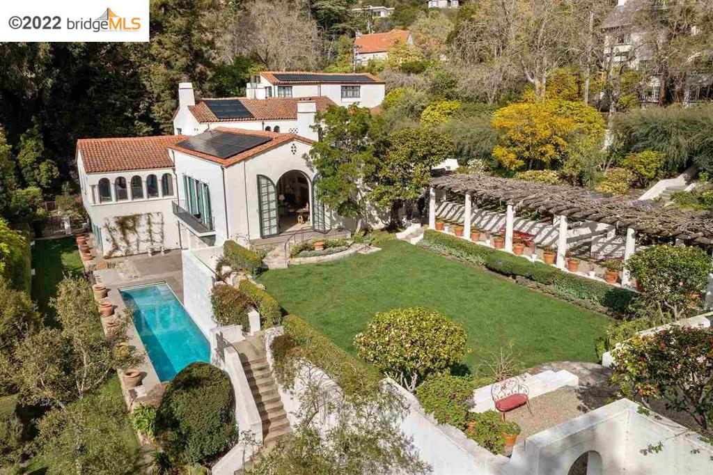 ENTERED FOR COMP PURPOSES ONLY - It is an unexpected delight to find an impeccable private estate with modern amenities in the middle of Berkeley. This romantic Mediterranean has been thoroughly enhanced and renovated to address today’s demand for energy efficiency, technology and privacy. The addition of Solar panels and Tesla Power Walls for energy efficiency has reversed the property’s energy usage costs. A series of high-tech components run through a sophisticated server and provide the ability to control the property’s systems from any mobile device from anywhere in the world. A stone wall and fencing provide security and privacy. Located on nearly one acre, this property is the ultimate example of “indoor- outdoor living”. All four sides of the property open out onto gardens and are easily accessed through the oversized bifold door and/or French doors.