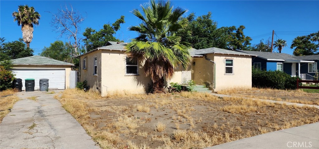 Investor opportunity. This home has two bedrooms and one bath. There is a smaller room that could be used as a third bedroom. The garage is detached and the lot size is just over 10,000 sq ft. The home is probably not financeable Seller prefers all cash offer.
