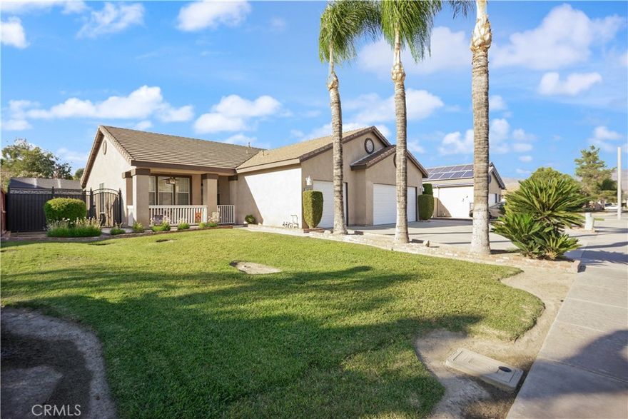 Welcome to this meticulously maintained home in the perfect location.  This home features 4 bedrooms and 2 bathrooms, 3 car garage, and covered RV parking.  Inside you will find high ceilings and stone detail on walls in dining room, kitchen and Primary bedroom.  The kitchen has a center island, pantry, newer appliances and is open to the family room  The back yard is an oasis with views of the hills, an outdoor propane generated kitchen, large covered patio with ceiling fans and a beautifully built pergola with your own private jacuzzi.  The hot water heater is two months old and the air conditioning unit was replaced two years ago.  Come see this home today!