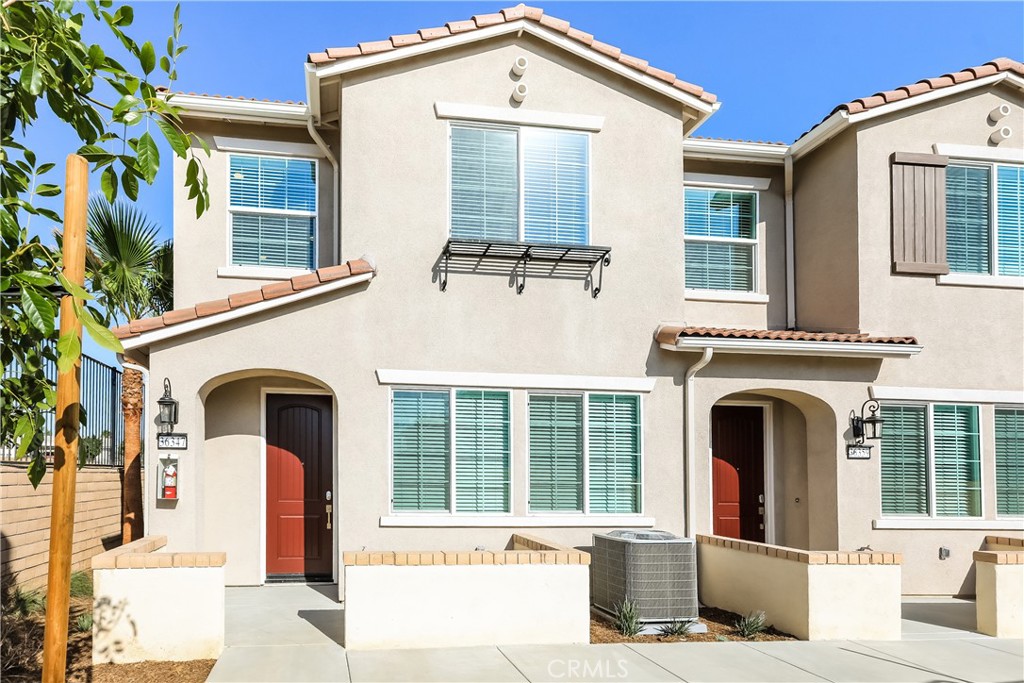 This home is professionally managed by Tricon Residential, dedicated to creating exceptional rental experiences. Featuring three bedrooms, two and one half bathrooms, and approximately 1,382 square feet, this townhome offers a high standard of rental living, supported by a team that puts residents first. Tricon Wildomar is a beautiful Spanish-inspired gated community centrally located just one hour from San Diego and Orange County. Enjoy virtually maintenance-free living with the conveniences of solar and smart home technology including automatic thermostat control and keyless front door entry all designed to provide an exceptional living experience. Every home includes an open-concept design, gourmet kitchens with quartz countertops and stainless steel appliances. Enjoy well-maintained amenities including a sparking pool with wifi, tot lot/playground, dog park, fitness center and clubhouse with rentable event space.