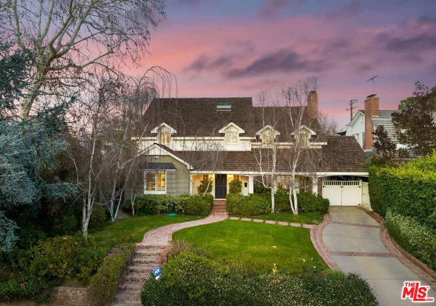 This beautiful traditional family home in the prime North of Montana offers a spacious and elegant living experience. Located in the highly sought-after Franklin School District, this two-story home has 5 bedrooms and 4.5 bathrooms, which include a guest house attached to the garage, providing ample room for a growing family or guests. The large family room is an amazing gathering spot for family and friends, featuring a stunning six-foot brick fireplace as its centerpiece. The room is filled with natural light, making it the perfect place to relax and unwind. The kitchen is a chef's dream, featuring an eat-in breakfast area and a service porch, and is equipped with top-of-the-line appliances, gorgeous countertops, and ample cabinet space. The formal dining room is spacious and elegant creating the perfect atmosphere to host holiday meals or special occasions. The living room features large windows and doors that open out to an incredible pool, spacious patio, and landscaped back garden. This is the perfect place to entertain guests, enjoy a quiet evening with loved ones, and do enjoy all the best that Santa Monica has to offer. Don't miss your chance to make this beautiful home yours!