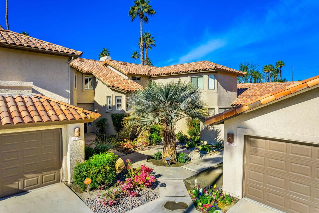 Rarely available Vista floor plan in the Palm Valley Country Club in Palm Desert. This stunning two-story townhome boasts 2 spacious bedrooms and 2.5 elegant baths. Highlights include new carpet, fresh paint, tasteful baseboards / crown molding, and complimentary furnishings. Step outside to your inviting patio, perfect for outdoor relaxation and entertainment, or enjoy the convenience of being just steps away from the pool area. Ideal as a primary residence, weekend retreat, or rental opportunity, this home is located just minutes from the shops, restaurants, and bars of El Paseo - The Rodeo Drive of the Coachella Valley. Don't miss out on making this exceptional property yours!