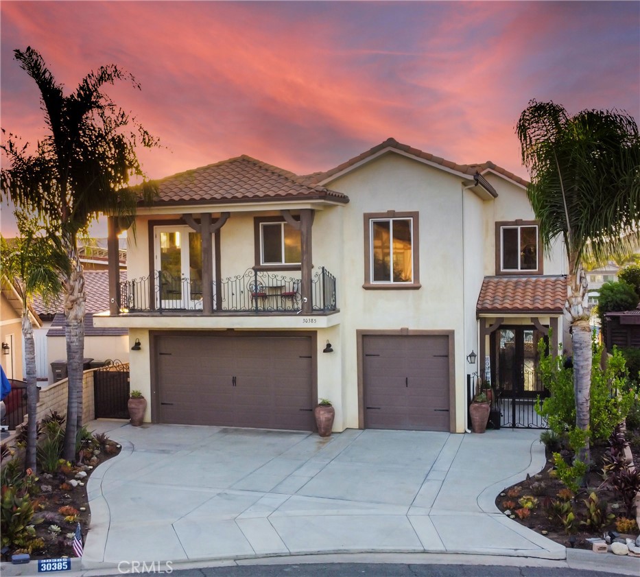 The moment you enter this Tuscan masterpiece, your dreams of lake living will be complete. This custom home is nestled on a cul de sac with no expense spared. A grand and huge two story foyer plus an amazing curved stair case welcomes you to this masterpiece. Located on the east bay of Canyon Lake, a gated community in Riverside County. One of five gated cities in California, Canyon Lake is an incredible place to live. This Tuscan beauty has one bedroom downstairs, a 3/4 bathroom and a powder room with the remaining bedrooms including the sprawling master suite upstairs, the master closet and bathroom is to die for. Gorgeous water views greet you from multiple balconies and windows. Luxurious plaster walls and soft corners provide a soothing flow throughout the home. In addition to the master suite, there are three other bedrooms upstairs, one of the bedrooms does not have a closet, it can be a theatre, a large office or a 5th bedroom. House has been updated with led lights, smart switches and smart smoke detectors. Custom automated window coverings installed in 2022. There is a small office attached to the garage. The driveway is flat for your toys and the large, three-car garage has plenty of storage built-ins. The tiered backyard has additional living and dining space, Jacuzzi, built in bar and entertainment space as well as turf for easy maintenance. Your private covered dock with lift is waiting for you. This hidden gem won't last!