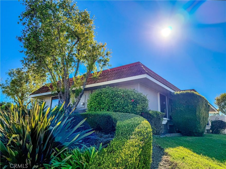 With a view of Saddleback Mountains this single level home features 3 bedrooms, 2 bathrooms, and includes a detached 2 car garage. All indoor flooring is easy to maintain from tile to laminate wood in the bedrooms. The tastefully updated kitchen features granite countertops and plenty of storage space. The very large private patio is perfect for relaxing. Play in the sun at the community pool or plan a day at the nearby park. Close to shopping, restaurants and town center, this home is minutes to the beach: a great location! Low tax rate, no Mello-Roos, plus VA and FHA financing are ok.