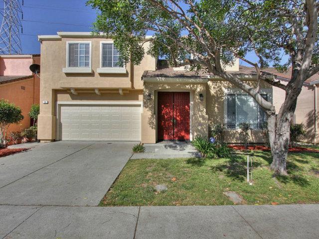 Beautiful two-story home with cathedral ceilings and lots of natural light. Updated kitchen has granite counter tops, stainless steal appliances, gas range, garden window and tile floors. Living room and dining area have dramatic high ceilings and multiple windows. Separate family room has a gas fireplace and sliding glass doors that open to a beautiful private back yard with auto sprinklers. Spacious master bedroom has vaulted ceilings, mirrored closet doors and a master bathroom with double sinks, sunken tub and a separate shower stall. New carpets upstairs, fresh paint, double pane windows and plantation shutters throughout. 2-car attached garage. Washer, dryer and refrigerator included. Bi-monthly gardening service is included with rent. Located in the most desirable neighborhood of CA Landing. Award winning schools: Marshall Pomeroy E.S., Thomas Russel Middle School and Milpitas High (tenants to verify). Close to parks, shopping & freeways.