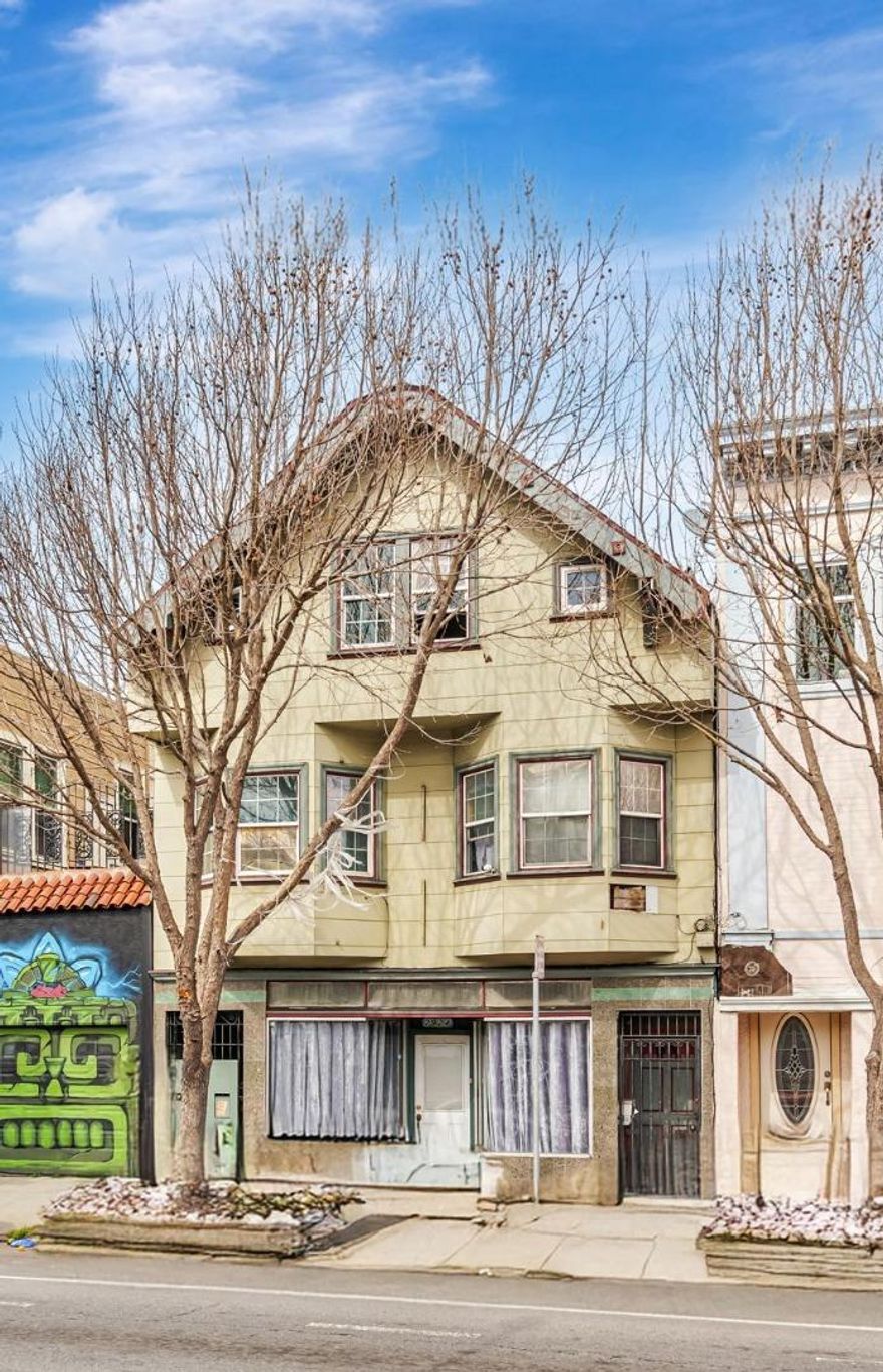 Preserving San Francisco Victorian-Era Architectural Style!  Desirable 2 Unit Mixed-use Victorian Building in San Francisco. Ground level commercial unit is vacant, it can be converted into a quintessential 2 bedroom and 2 bathroom residential unit, approved site plan for it is available. Residential unit above has 2 levels of 9 bedrooms with 2 bathrooms being rented room by room from one master tenant, income around $8,000/month.  Perfect for savvy investors, 1031 exchangers, developers, contractors, or even first-time homebuyers looking to live in one unit and collect rent income from the other unit.  Property is conveniently located: Close to shops, supermarkets, schools, parks, restaurants, public transportation. Minutes to Downtown San Francisco, San Francisco International Airport with easy access to freeways 101 and 280.  Renovate the property your way. Terrific opportunity to own a San Francisco Beauty!
