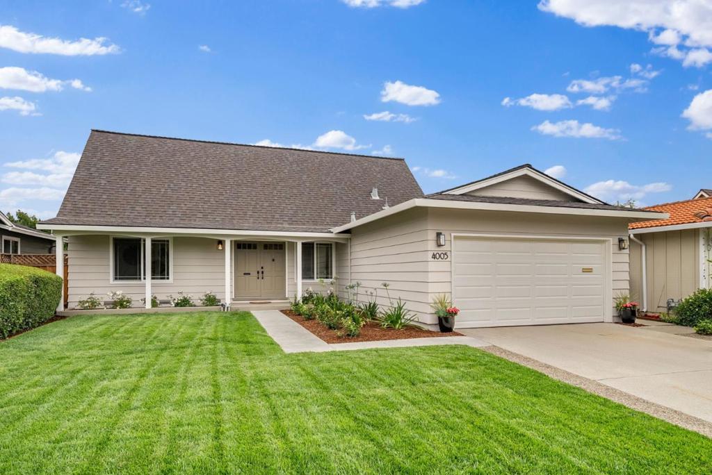 Tucked away on a quiet, tree-lined street in West San Jose, this beautifully refreshed 4BD/2BA home offers 1,769+/- square foot of stylish living on a generous 6,670+/- square foot lot. Move-in ready and thoughtfully updated, the home blends modern comfort with timeless charm. Enjoy newly refinished hardwood floors, soaring ceilings, contemporary light fixtures, and fresh interior/exterior paint. The landscaped front and back yards feature lush lawns and low-maintenance greenery, creating an inviting outdoor retreat. The flexible floor plan includes two spacious bedrooms and a full bath on the main levelperfect for multigenerational living, guests, or a dedicated home office. Upstairs, you'll find two light-filled bedrooms and another full bath. The private backyard offers space to relax, entertain, or play, complete with mature fruit trees. Additional features include recessed LED lighting, a Nest thermostat, and an attached 2-car garage with a built-in workshop. Ideally located near top public and charter schools, shopping, major freeways, and all that Silicon Valley has to offer.