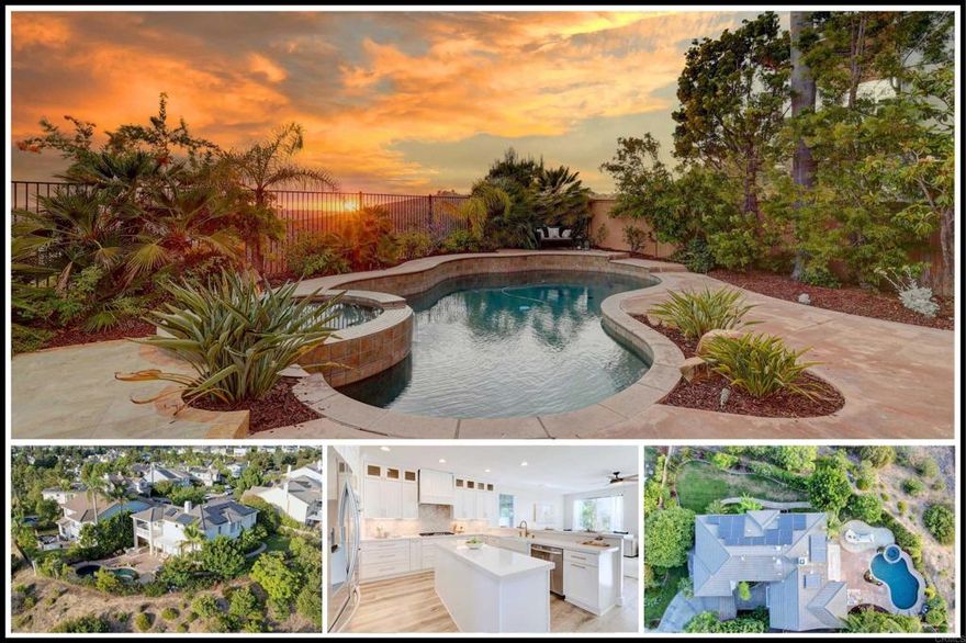 (Also Available For Lease for $7,000 per month) One-of-a-kind expansive entertainer’s lot with panoramic ocean views! This unicorn of a property is a true rarity in the sought after gated community of Promontory Ridge in San Elijo Hills. Prime location privately situated on nearly 1/4 acre at the end of a double cul-de-sac with a sparkling pool, spa, and wrap-around yard with bonus space perfect for playing and gatherings. Solar energy and a private extended driveway enhance the home's efficient and convenient lifestyle. Discover a sanctuary of modern living where lovely views greet you throughout, complemented by stylish updated floors and a fully remodeled kitchen that serves as a centerpiece to the open flowing layout. The upper level includes three additional bedrooms, a study nook, and a private primary suite complete with dual balconies, an ensuite bathroom, and a walk-in closet. Conveniently close proximity to trails, top-rated schools, and the vibrant San Elijo Hills Town Square.