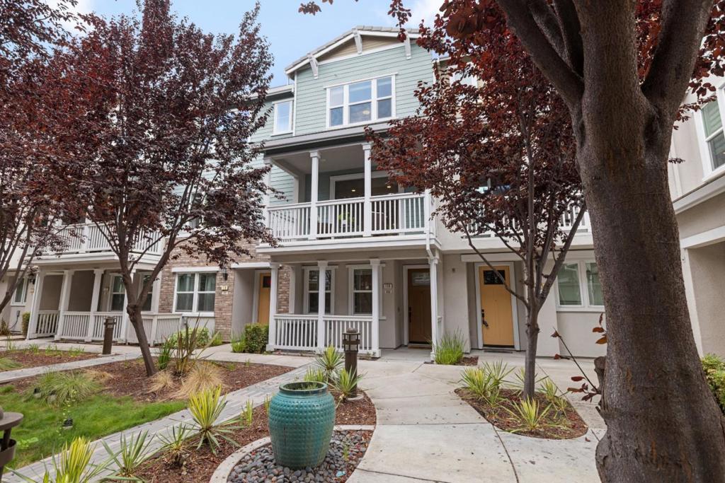 Welcome to this charming home in the heart of Sunnyvale, offering 1,683 square feet of comfortable living space. This residence features three bedrooms, including a convenient ground floor bedroom, and three full bathrooms with a primary bathroom boasting a stall shower and a shower-tub combination. It locates at one of the best location in the community The kitchen is a chef's delight, an island, dishwasher, garbage disposal, and an oven range with a gas cooktop. Additional kitchen highlights include a hood over the range, pantry, microwave, and refrigerator, all complemented by a bright breakfast bar and an eat-in kitchen area. Samsung Stainless steel appliance package. Moen stainless steel faucet The home boasts a seamless kitchen/family room combo. Carpet and laminate flooring , adding to the home's warmth and comfort. Essential amenities include central air conditioning and central forced air heating. Laundry is conveniently located inside on the upper floor. The property also offers a two-car garage. Don't miss the opportunity to make this delightful Sunnyvale home yours. Upgrades on this house: whole-home water softening system, water filtration, smart switch, smart lock, door bell camera, motion sensors, security alarm, Epoxy floor in garage.