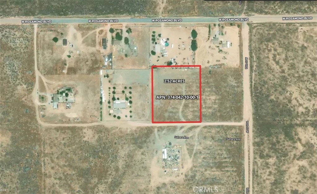 Great opportunity to own 2.52 acres of vacant land in the growing city of Rosamond! Located just north of existing residential neighborhoods, this flat and usable parcel (APN #374-042-10-00-1) offers excellent potential for future development or investment. Zoned E(2½) R, allowing for residential use with a minimum lot size of 2.5 acres, this property provides the perfect blend of space and rural charm while still being close to local amenities, schools, and freeway access. Whether you're looking to build your dream home or hold for future growth, this is a prime piece of land in an expanding area of Kern County. Buyer to verify all zoning, land use, and utility availability with the county.