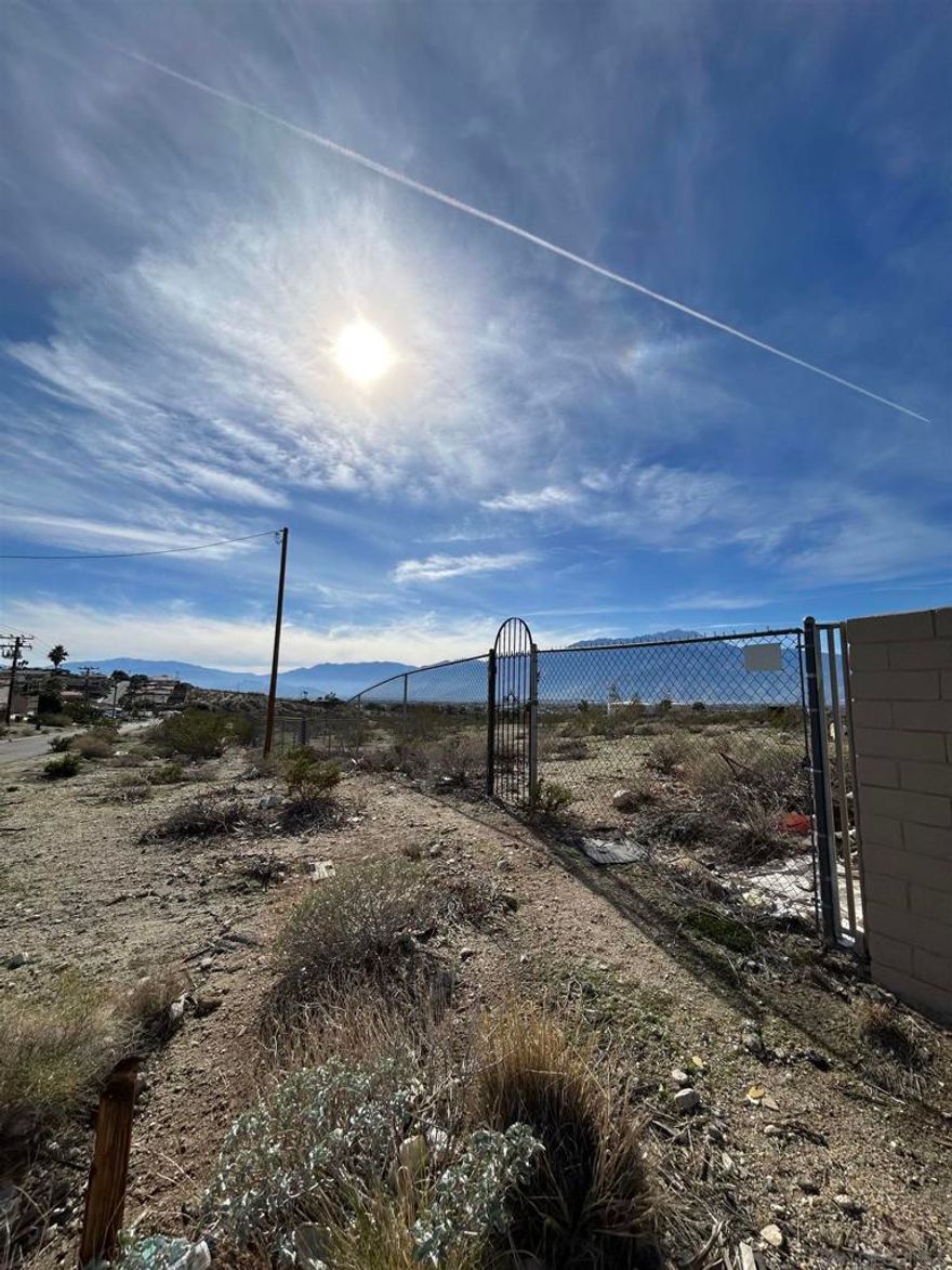 Located directly behind the fully renovated Hacienda Springs Hotel (67485 Hacienda Ave) which will be opening in 2026 and represents great development opportunity! Located near the intersection of Rochelle Road and Maui Way in Desert Hot Springs, CA 92240, this parcel (APN 642-164-005) is one of three neighboring lots being sold. The additional lots available are: MLS# 250044641(north lot) and MLS# 250044642 (south lot). According to the seller, water rights may be available with the purchase of all three lots together (buyer and buyer's agent to verify) and documentation will be provided prior to opening escrow. This lot offers wide-open, unobstructed mountain views and is an ideal setting to build your desert dream home. The location is central and convenient, surrounded by established neighborhoods and close to a variety of nearby stores, restaurants, and everyday services. With quick access to Interstate 10, you can easily reach the surrounding cities and amenities throughout the Coachella Valley. This is a prime opportunity to secure a beautiful lot in a growing area with strong long-term potential. Located in the VS-C (Visitor-Serving Commercial) zone, this property is ideal for tourism-focused development, including hotels, resorts, spas, restaurants, and visitor-oriented retail. The zoning also supports hot-mineral-spa facilities and allows attached residential units (up to 15 per acre), offering excellent potential for a destination-style project.