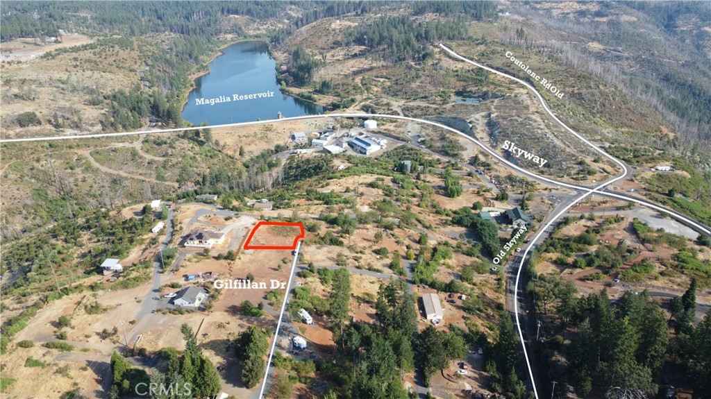 Fantastic view located in Old Magalia! This property is .29 acres located at the end of the street and has views of the Magalia Reservoir and neighboring canyons. There is a perfect building location for you to build your dream home with plenty of space for gardening and enjoying the breathtaking sunsets! The previous home was 2 bedrooms, 1 bathroom, 870 sqft. Septic condition unknown.