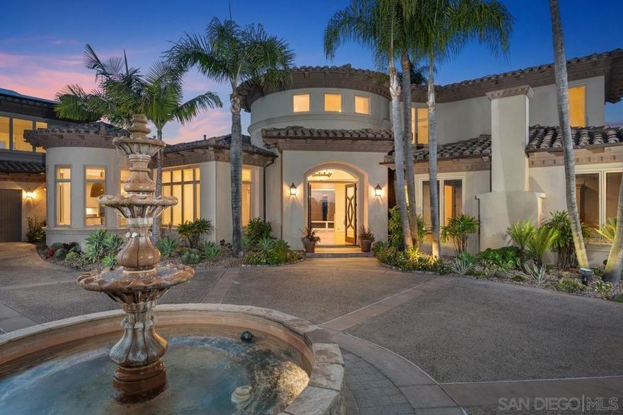 Timeless Luxury! Remodeled and turn-key! Enjoy resort-style living with panoramic views, an infinity-edge pool, expansive outdoor kitchen, and seamless indoor-outdoor flow. Inside, grand rotunda entry, chef’s kitchen with Sub-Zero appliances, spacious family and living rooms, and custom library/ office offer luxury at every turn. Primary suite is located downstairs. Newly renovated primary bath features rain showers, a Victoria + Albert soaking tub, dual primary bath suites with individual vanities and water closets. Entertainers dream with a temperature-controlled wine room, bar, formal dining area. Gorgeous outdoor terrace with fire pit, BBQ island & unforgettable sunset views. Fully paid solar. 3-car garage. This estate offers comfort, style, and sophistication in one of Rancho Santa Fe’s most desirable communities.  Step into refined elegance at 6906 Royal Birkdale, a newly updated estate in the exclusive guard-gated community of The Farms in Rancho Santa Fe. Set on a private corner lot, this 7,470 sq. ft. home blends timeless design with modern upgrades—including all-new interior paint and carpet. The main-level primary suite is a private retreat, enhanced with a tranquil sitting area, cozy fireplace, custom motorized blinds, dual walk-in closets, and a completely remodeled spa-inspired bath. Primary bathroom features rain showers, a Victoria + Albert soaking tub, dual primary bath suites with individual vanities and water closets.  Additional highlights include a richly paneled library, temperature-controlled wine room, spacious laundry room, solar panels, zoned HVAC, and a three-car garage. This is more than a home—it’s a lifestyle of sophistication, privacy, and comfort in one of Rancho Santa Fe’s most coveted communities.