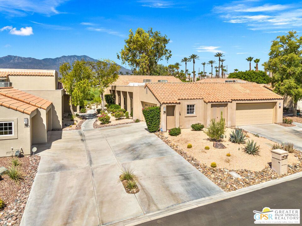 Experience the beauty of desert living at Mission Hills East in Rancho Mirage. This fully furnished home at 105 Augusta is available for a long-term lease and captures everything people love about the desert lifestyle. The moment you arrive, you will be drawn to the incredible western views, stretching down the expansive Pete Dye 2nd fairway and framed by the majestic San Jacinto Mountains glowing at sunset. The residence features three bedrooms and two bathrooms with a layout that blends comfort and livability. The home has been updated with high-quality laminate flooring throughout and a kitchen designed with custom cabinetry, granite countertops, a breakfast bar, and a window perfectly positioned to frame your mountain view. The living room opens to an extended patio with a privacy pony wall, creating a relaxed space for entertaining, dining al fresco, or simply soaking up the desert atmosphere. Just steps away, residents enjoy access to four community pools and spas, offering the ultimate in convenience and resort-style living. Mission Hills East provides the peace of a gated and guarded community, while membership opportunities at the prestigious Mission Hills Country Club are only a golf cart ride away, including private golf, tennis, pickleball, fitness, and social activities. Golfers will also appreciate discounted rates to play on the renowned Gary Player and Pete Dye courses. This property is a rare opportunity to lease within one of Rancho Mirage's most sought-after communities, where timeless desert charm and breathtaking views meet a relaxed yet elevated lifestyle. Available now for qualified tenants seeking a long-term lease.