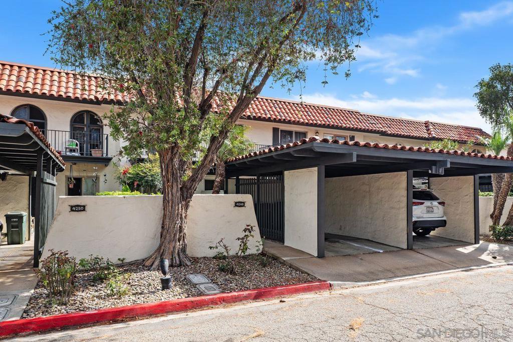 Charming Mediterranean/Spanish-style townhome nestled in the heart of Point Loma! This 4 bed, 2.5-bath haven spans over 1700 sq.ft, offering an abundance of space and comfort. Balconies off each bedroom create private retreats for relaxation. The updated kitchen comes equipped with quartz countertops, subway tile backsplash and stainless steel appliances, making it perfect for any home chef. Ceiling fans throughout. Updated electrical panel. Laundry room off the back patio. There is a private carport attached to the home for one car and a 2nd covered assigned space close by. Loma Riviera amenities include beautiful grounds, a large fenced pool area with a clubhouse, BBQs and outdoor fireplace. Enjoy the best of San Diego with easy access to shopping, dining, entertainment, the water, dog parks, sporting venues, Old Town, Liberty Station, Downtown, Mission Valley, multiple freeways and public transportation.