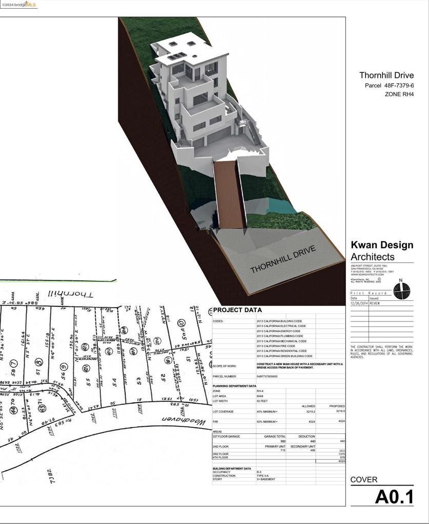 Build your magnificent Montclair dream home that has already been thoroughly designed as a 4000+ square foot 3 Bed / 3.5 Bath main home and an attached 1 Bed, 1 Bath ADU. Plans include a bridge, elevator and a 3 car garage. Sellers have invested more than $450k over a 10 year time span of pre-build legwork for you maximizing buildable square footage. Located near Yarrow Nursery with easy access to freeways, Montclair shopping and more. Structural photos are architectural renderings only.