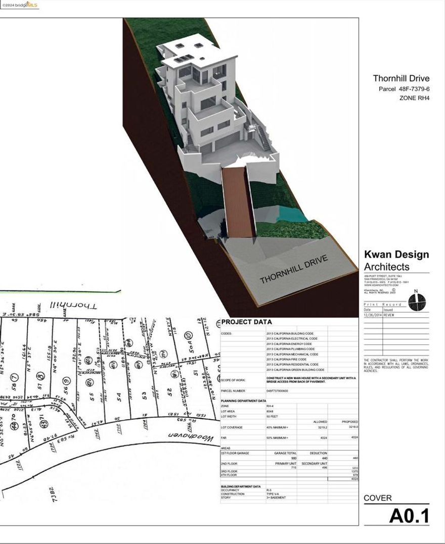 Build your magnificent Montclair dream home that has already been thoroughly designed as a 4000+ square foot 3 Bed / 3.5 Bath main home and an attached 1 Bed, 1 Bath ADU. Plans include a bridge, elevator and a 3 car garage. Sellers have invested more than $450k over a 10 year time span of pre-build legwork for you maximizing buildable square footage. Located near Yarrow Nursery with easy access to freeways, Montclair shopping and more. Structural photos are architectural renderings only.