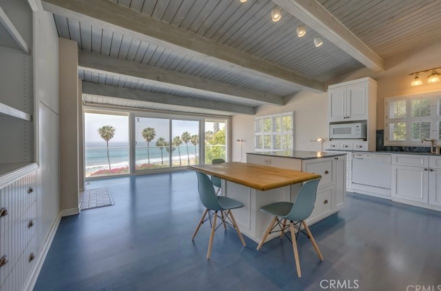 Location, location, location. Oceanfront beach house in Portuguese Bend Beach Club (PBC). There are 180 degree views of the ocean directly out your living room window, and you can also see Catalina. No homes are located in front of you, just beach and ocean. Watch dolphins and surfers from your living room. PBC is a private beach and gated oceanfront community. This property is truly spectacular!!! Plans to remodel and fix the minor land movement damages have been submitted to the city. House will be sold as-is. Portuguese Bend Beach Club is a private, gated community with amazing homeowner amenities. Come see for yourself.