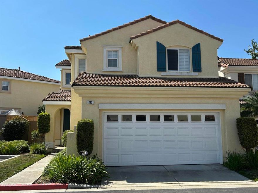 This beautifully updated Mediterranean-style home in the highly sought-after Mission Point community perfectly blends comfort, style, and indoor-outdoor living. Boasting three spacious bedrooms and two and a half bathrooms, the home features an open-concept layout with designer paint, modern flooring, and a remodeled kitchen complete with quartz countertops and contemporary finishes.  The private backyard is designed for entertaining and relaxation, featuring a covered patio, built-in fireplace, and BBQ area—ideal for gatherings with family and friends or quiet evenings at home. Inside, natural light fills the space, creating a warm and inviting atmosphere throughout.  Residents of Mission Point enjoy access to a range of community amenities including a clubhouse, pool, lighted tennis courts, tot lot, and more, making it perfect for active lifestyles and family fun.  While the home is turnkey and move-in ready, it does require some minor aesthetic updates, offering a great opportunity to add your personal touch. This property combines functionality, charm, and an unbeatable location, making it an exceptional place to call home.