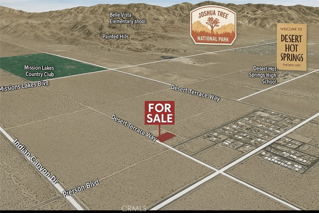 Incredible Opportunity to Build Your Dream Home!?Welcome to a prime residential lot located near the desirable Palm View Estates in beautiful Desert Hot Springs! This peaceful parcel sits adjacent to a natural reserve—perfect for tranquil walks, breathtaking mountain views, and a true connection to nature.
Manufactured homes are permitted in the area, and water is already available in the street—saving you time and expense. Buyer to verify all information with the City, County, and utility providers.
Situated in a rapidly growing area, you’ll enjoy convenient access to popular destinations such as the Desert Hot Springs Spa Hotel, Mission Springs Resort, Palm Springs, and Joshua Tree National Park.
Don’t miss this chance to invest in your future and create your ideal home in a quiet neighborhood with stunning views. Buyer to identify property corners. Seize the day and turn your vision into reality!